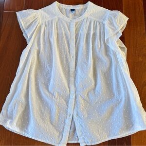 Old Navy Button Down Swiss Dot Blouse S